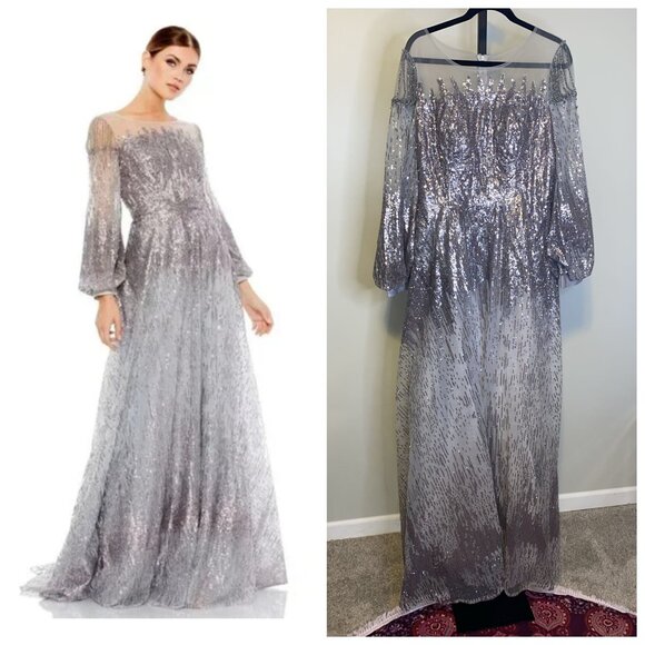 Mac Duggal Dresses & Skirts - MAC DUGGAL LONG SLEEVE DRESS WITH JEWEL INLAY